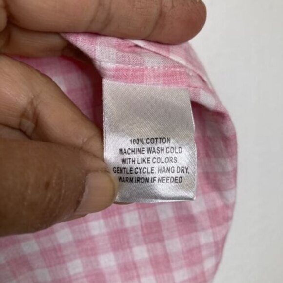 Untuckit | Womans Calina Plaid Gingham Button Down Pink white Shirt Size 8 - Picture 8 of 12